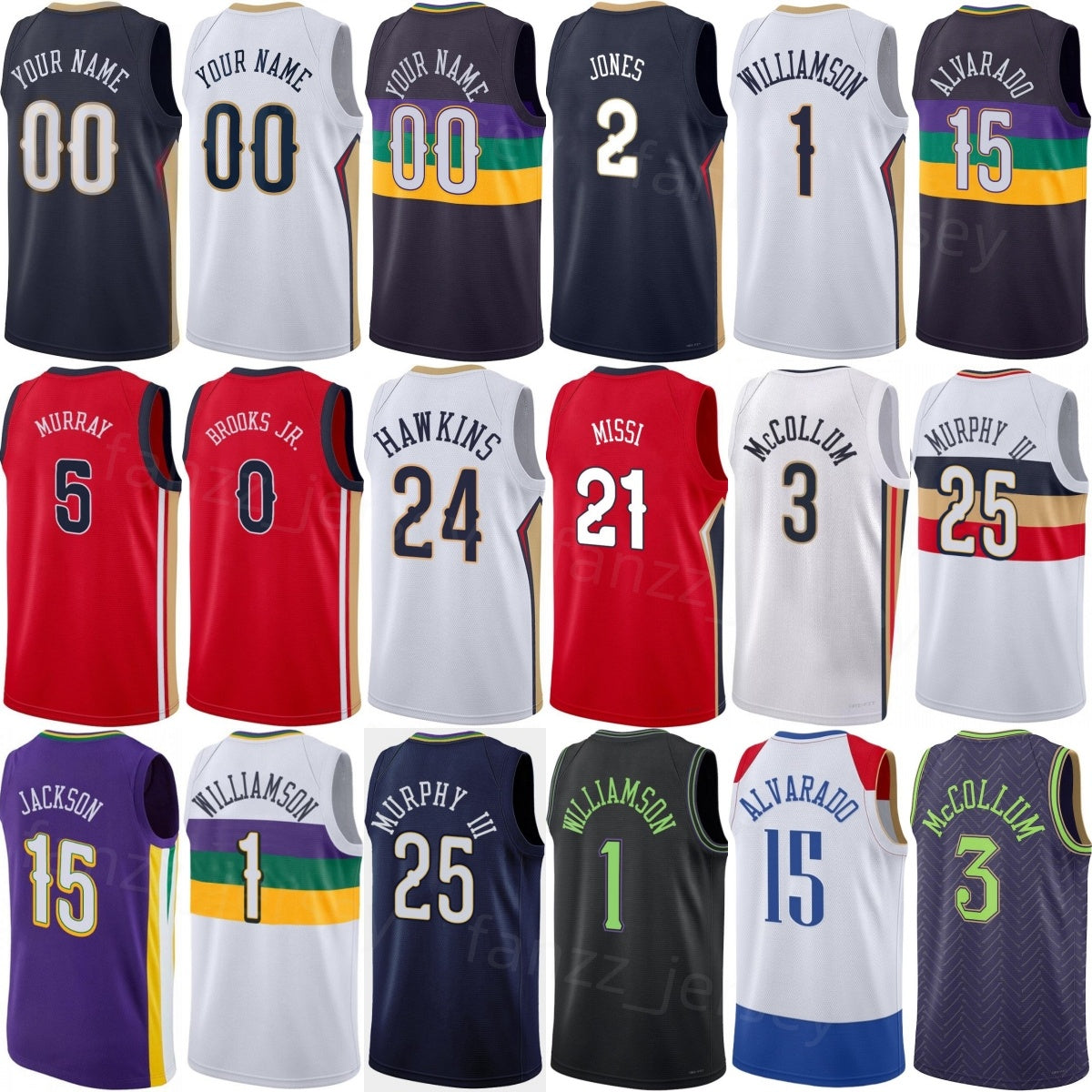 Print Derik Queen Jersey 22 2025 2026 Draft Basketball Men Youth Women Jeremiah Fears 0 Hawkins Brandon Boston Kelly Olynyk Jose Alvarado Zion Willi