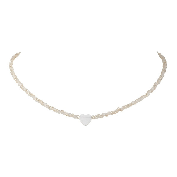 Cuentas de vidrio con collares de corazón de concha