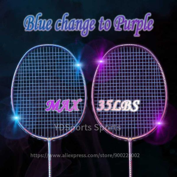 1 PCS Special Changing Colors Full Caon Graphite Badminton Rackets Max 35LBS G5 15KG With String Bags Training Racquet 4U 84GXJ241209