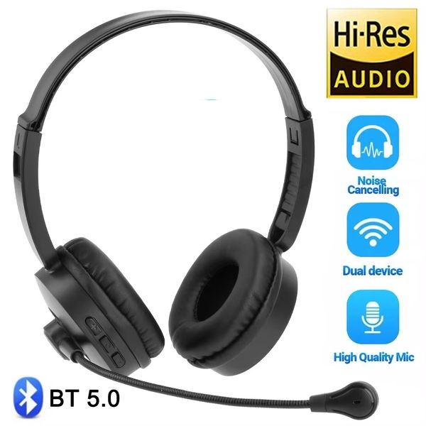 Bluetooth 5.0 Earphone Headset Wireless Truck Driver Headphones Hands-Free Call Headsets With Noise Cancelling Mic For Call Center Office