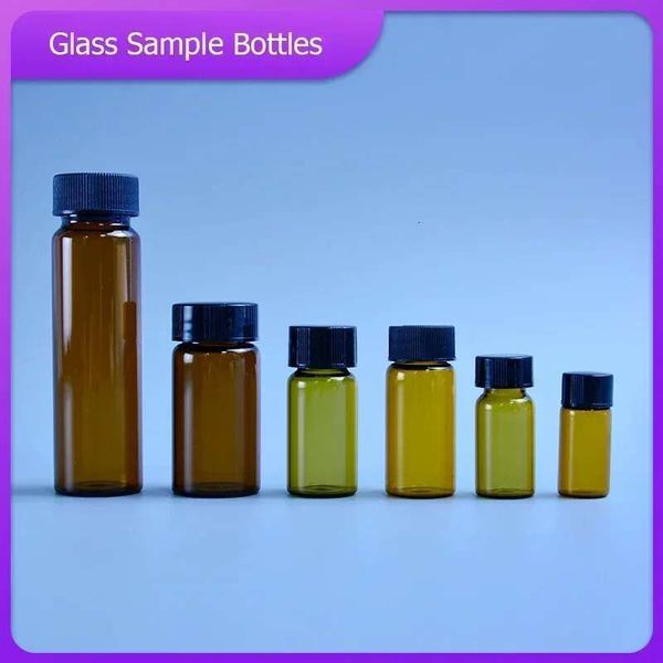 LAB 3Ml To Ml Amber Clear Glass Sample Bottles Brown Screw-Mouth Essential Oil Bottle Lab Vial Chemistry Glassware