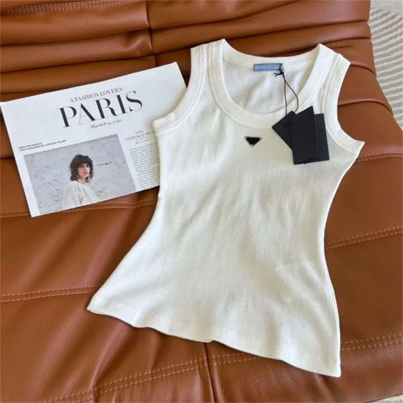 Designer Women&#039;s Tanks Top Beach Regular Short Long Style Two Colors Letter Tank Cotton Fashion Sleeveless Quick Dry Oversized Tshirt