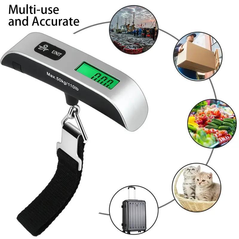 TEMU Portable Electronic Luggage Scale- Lcd Display, 110 - 50 Kg Capacity-travel Weighing Luggage Electronic To Carry Out Suitable For Commercial