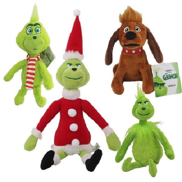 price Factory 4 wholesale styles 32cm Christmas Grinch plush toys animation surrounding stuffed dolls Christmas gifts for children