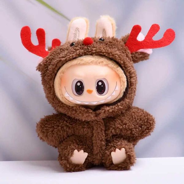 Doll Accessories For 17cm Labubu V1 V2 clothes Christmas reindeer outfit cute baby Dolls Cute Decoration Little Clothes