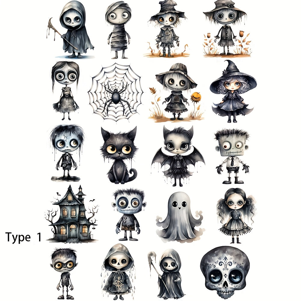 TEMU 1 Pack Gothic Sticker Book - & Diy Decals With Glitter Paper (irregular Shapes) For Journals, Planners, Halloween Crafts - Victorian Vampire, ,