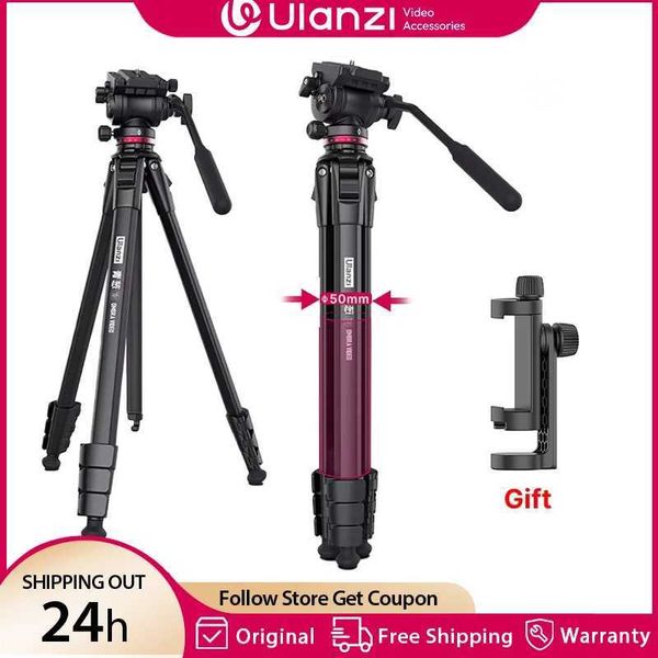 Ulanzi OMBRA 1.6M Video Travel Tripod 360 Panorama Fluid Drag Pan Tripod Max Load 6KG Arca Swiss Plate for DSLR Camera Z250116