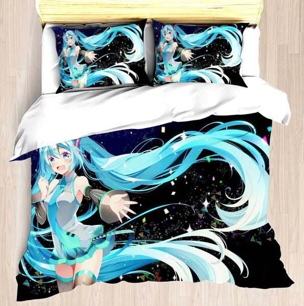 Anime 100% polyester bedding down duvet cover set printed cartoon home decoration X250203