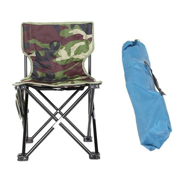 Fashionable camouflage folding chair lightweight and portable leisure fishing chair outdoor cam beach chair (small random pattern)W241111