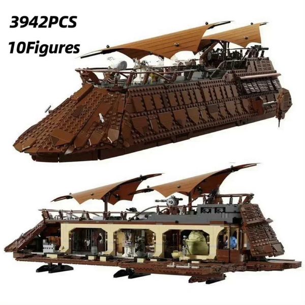 Blocks MOC 75397 Battle Jabba Sail Boat Barge Model Building Blocks Puzzle Blocks DIY Assembly Toys Adult Children Christmas Gifts Y2412281C