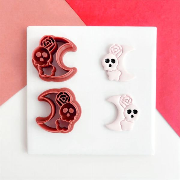 Halloween Soft Polymer Clay Cutter Diy Various Skull Cross Shapes Earrings Jewelry Pendant Making Cutting Mold Tool Gift