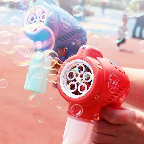 Baby Bath Toys Electric Bubbles Machine Flashing Light Automatic Bubble Blower Soap Water Bubbles Maker Gun Parent-child Bubble Blowing Toys
