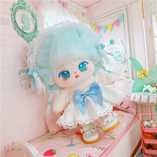 Dolls 20cm Cotton Doll Blue Hair Baby Friends Idol Star Cute Stuffed Plush Toys Plushies Fans Collection Gifts 231124
