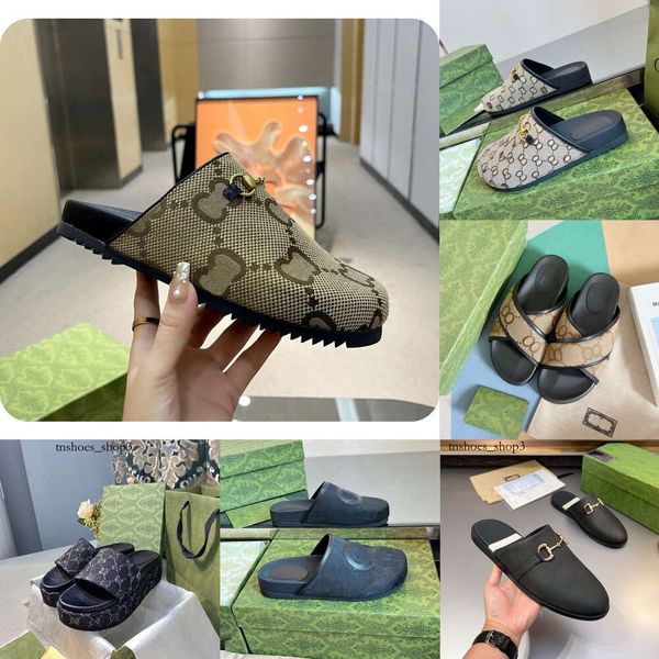2024 bostons clogs Luxury slippers Slide interlocking g sandal Ladies Rubber Hollow Platform Sandals Flip Flops with Lnterlocking Scuffs G l