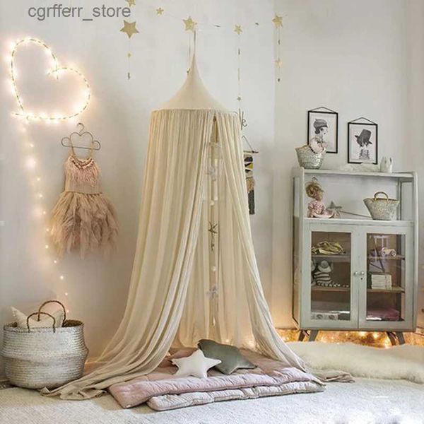 Toy Tents Play House Tents for Kids Canopy Bed Curtain Baby Hanging Tent Crib Children Room Decor Round Hung Dome Mosquito Net Bed Valance L