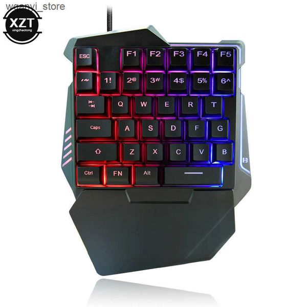 Keyboards USB one handed gaming mechanical keyboard portable 35 key mini cable keyboard ergonomic gaming keyboard L240910