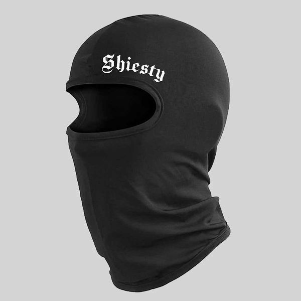 Black breathable Balaclava letter printed motorcycle face mask for tactical training in outdoor cycling activities Y240923