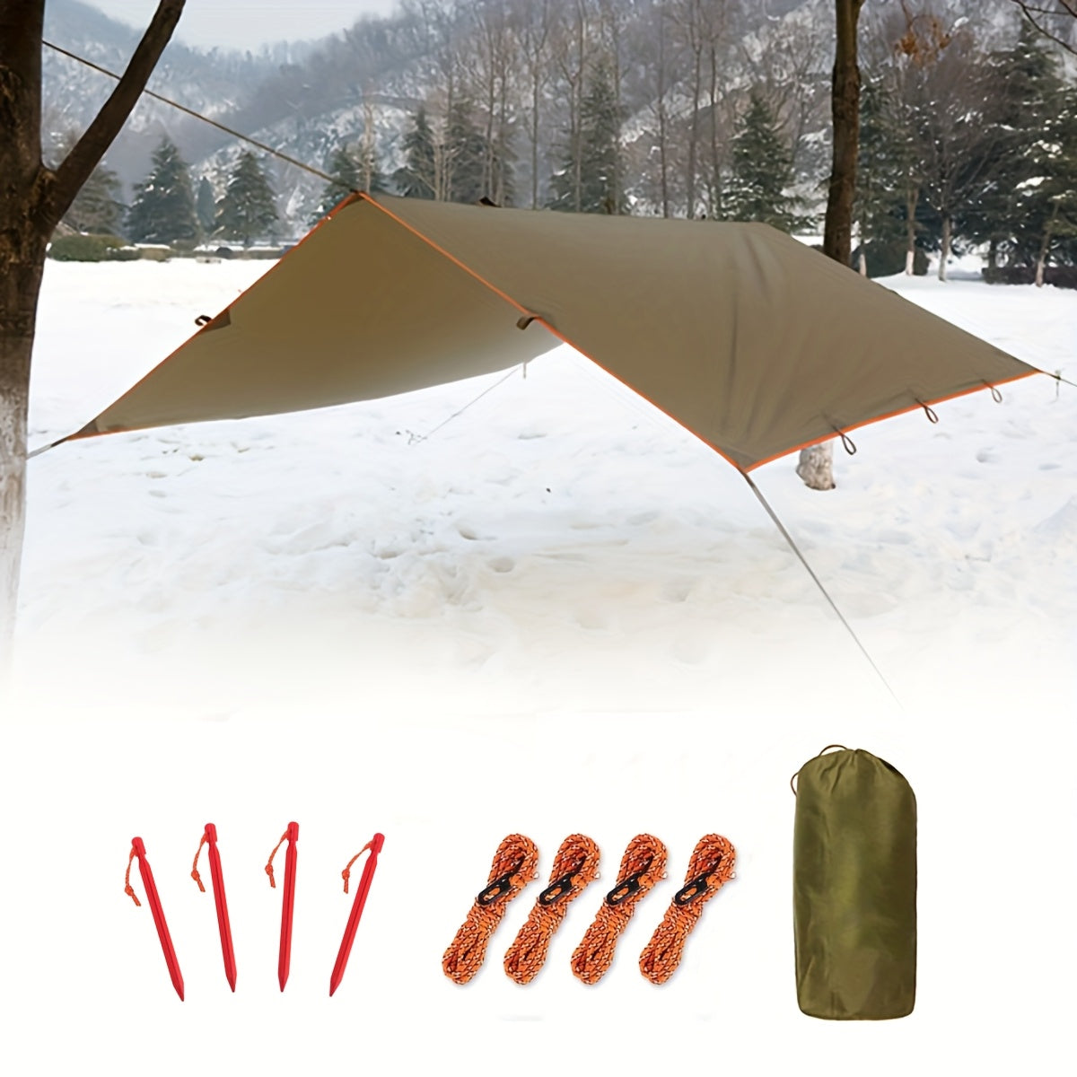 TEMU Outdoor Camping Tarp Canopy Backpacking High Quality And , Portable, Foldable Tent For Garden, Hiking, Outdoor Survival
