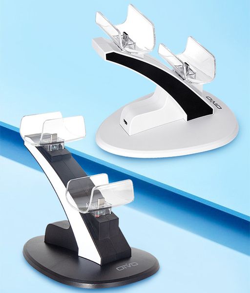 LED Ps5 Game Controller Charger Cradle Stand Elements Lightweight Gamepad Dock for Play Station 5 Joystick Dual USB Aeroplane Charging Stati