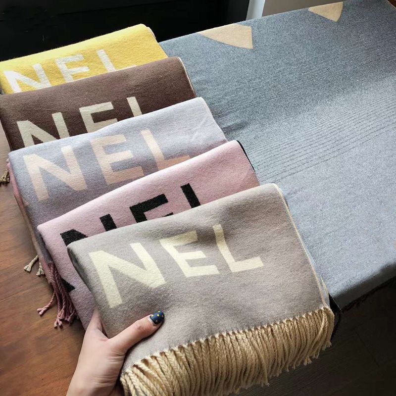 Designer cashmere scarf winter Poncho Shawl Cashmere C Scarf for Women Fashion Pashmina Wraps Thick Warm Female Blanket gift