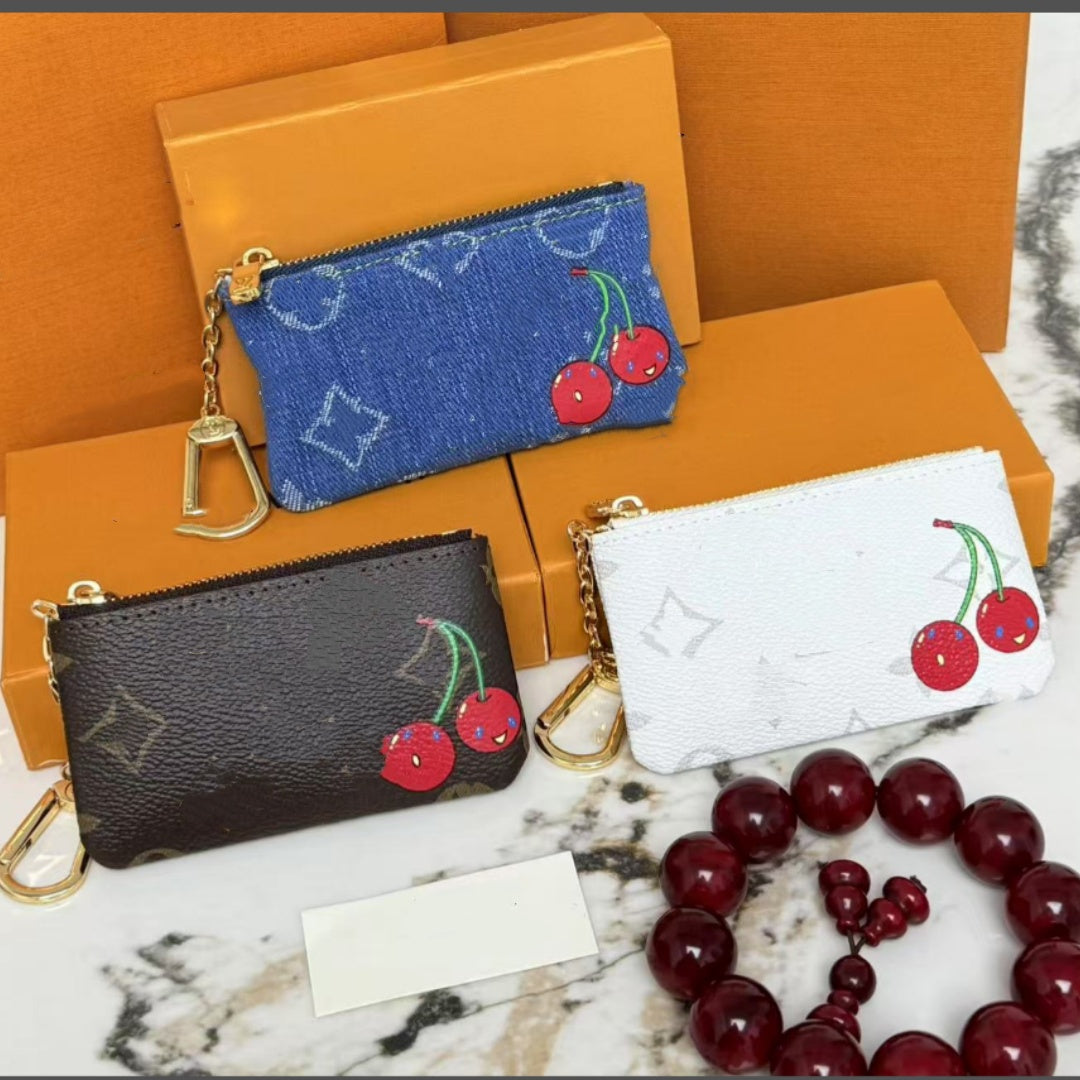Cherry Wallet CARD HOLDER Designer bags Fashion Womens Mini Zippy Organizer Wallet Coin Purse Clutch Bag Belt Charm Key Pouch Pochette Purses