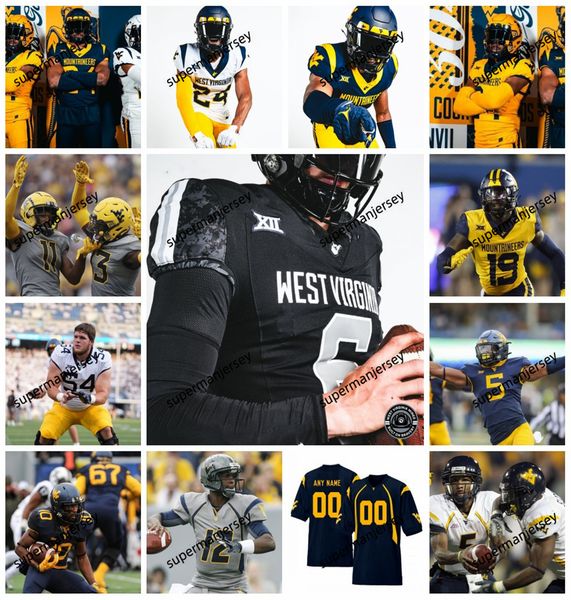 American College Football Wear Custom Stitched West Virginia Mountaineers Football Jersey Andrew Wilson-Lamp Chris Mayo Lee Kpogba Tirek Aus