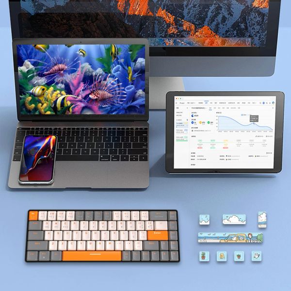 8pcs Anime Keycaps 5-Side Dye-SUB ABS Keycaps 6.25u Spacebar Keyboard Keycaps Cherry-MDA Profile for Gaming Mechanical Keyboard