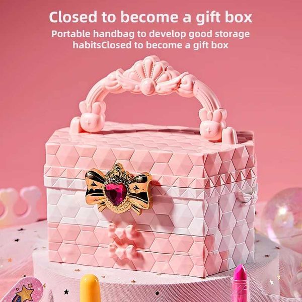Girls makeup kit simulation cosmetics suitcase nail polish lipstick box role-playing beauty fashion toys 6 years birthday gift X24112811