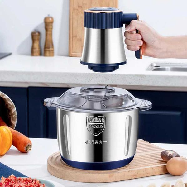 Meat Grinder Electric Food Processor 5L Stainless Steel Meat Blender Food Chopper for Vegetable Fruit Nut with 6-Blades 110-240v B240803