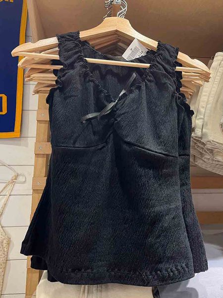 Women&#039;s Tanks Camis Vintage Ruffles V Neck Tank Top Summer Retro Solid Sleeveless Slim Y2k Crop Top Female Sweet Cute Cotton Bow Vests