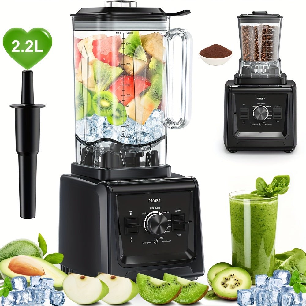 TEMU Prasky Professional Blender, Smoothies Blenders, 75oz 2 Containers, Blender And Grinder Combo 25000rpm Powerful Kitchen Blender, For Coffee