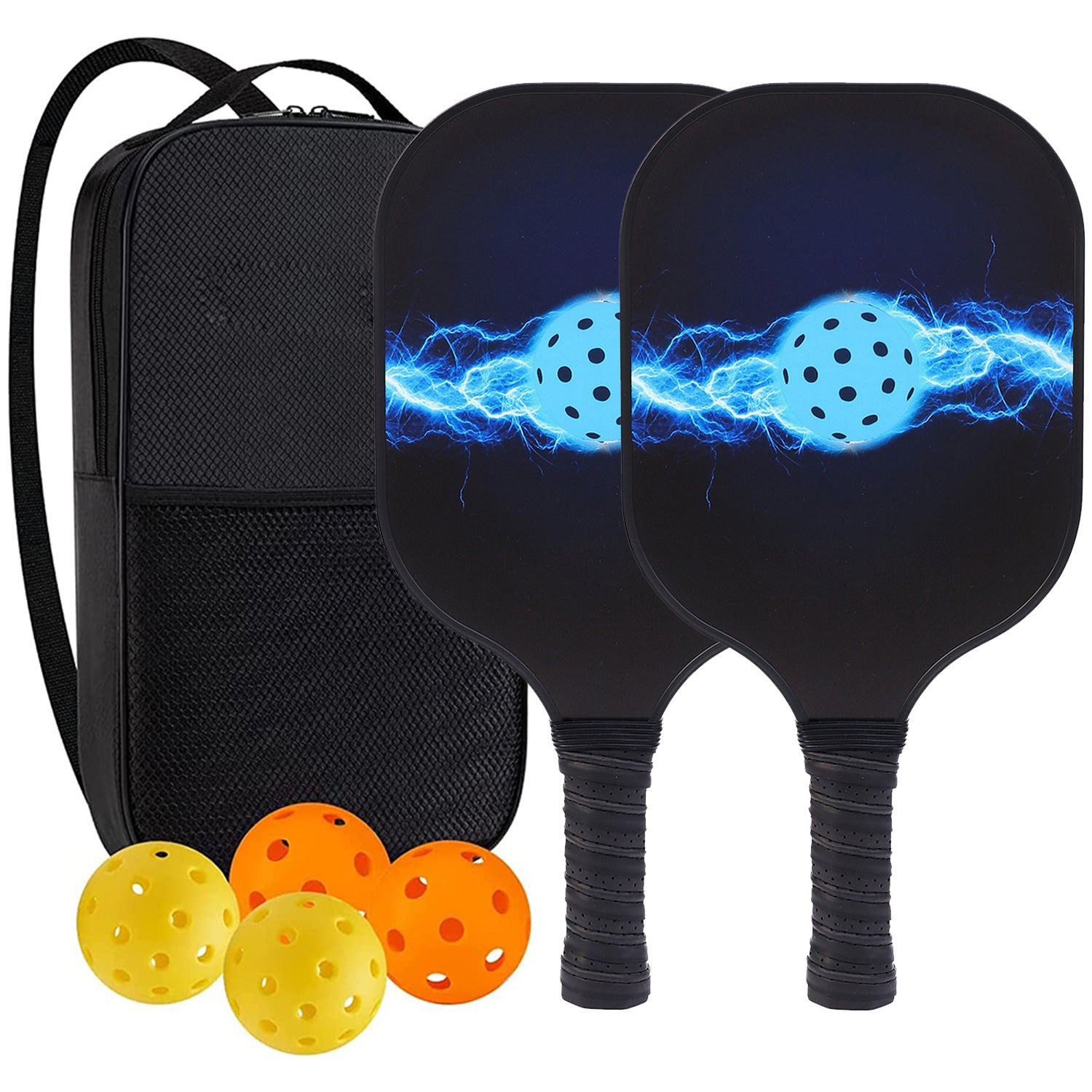 High-Performance Fiberglass Pickleball Paddle for Competitive Outdoors Games 2 Paddle & 4 ball & 1 bag 9904