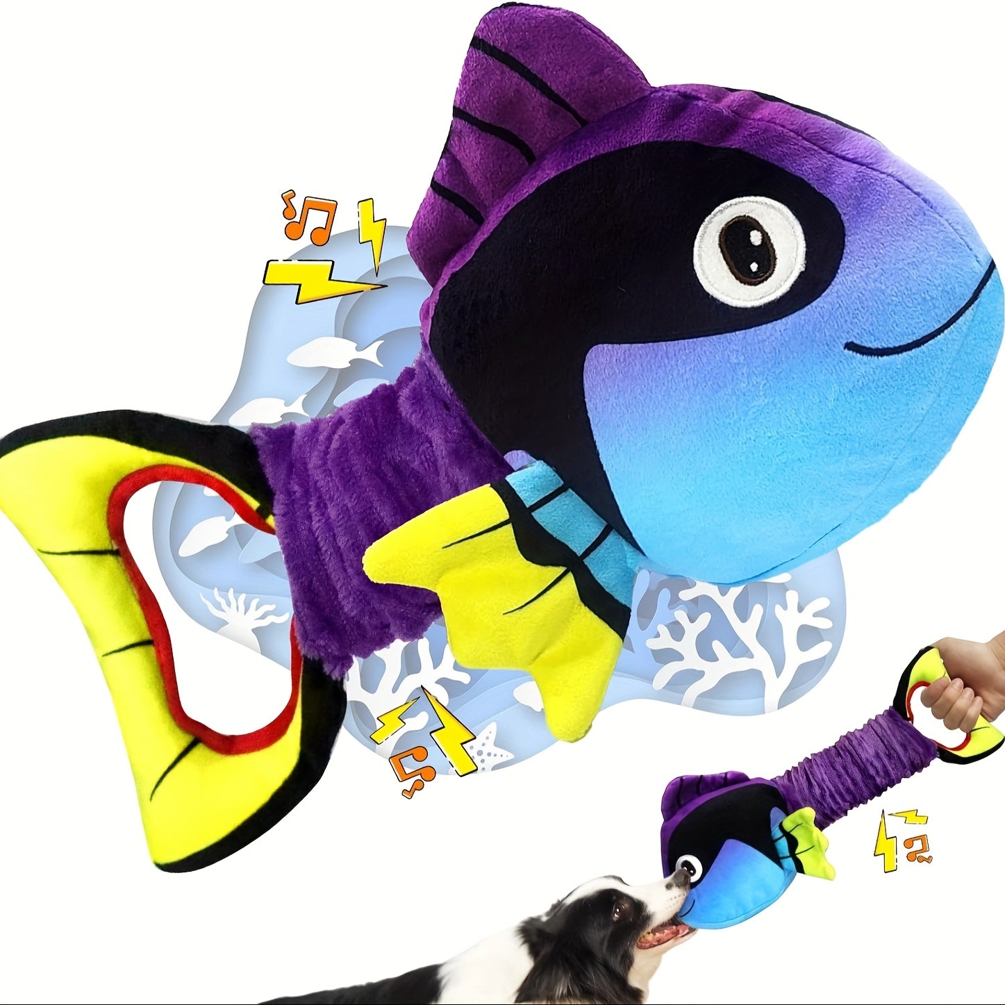 TEMU Interactive Plush Squeaky Dog Toy - Soft, Chew Toy For All Breeds - Fun & Teeth Grinding - Cartoon Design With Purple Hat & - Indoor Play & Busy