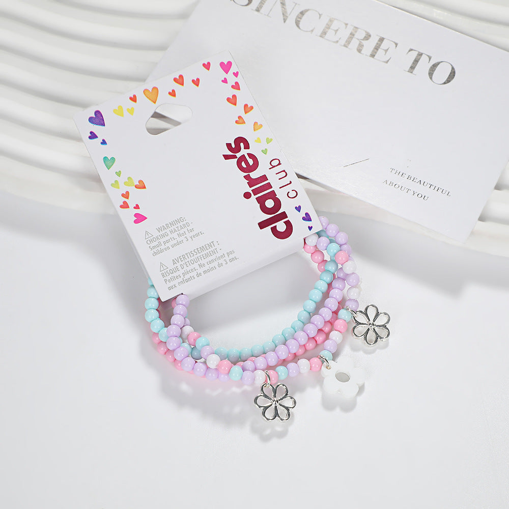 Colorful Flower Adjustable Bracelet from Korea - Youthful Fashion Accessory