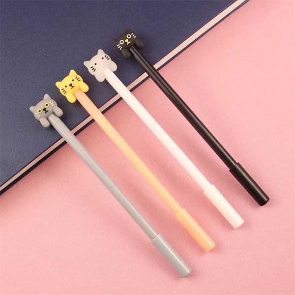 Ballpoint Pens 24pcs Cartoon Girl Heart Cat Gel Pen 05mm Black Creative School Exam Gift Office Stationery Student Writing Signature 230927