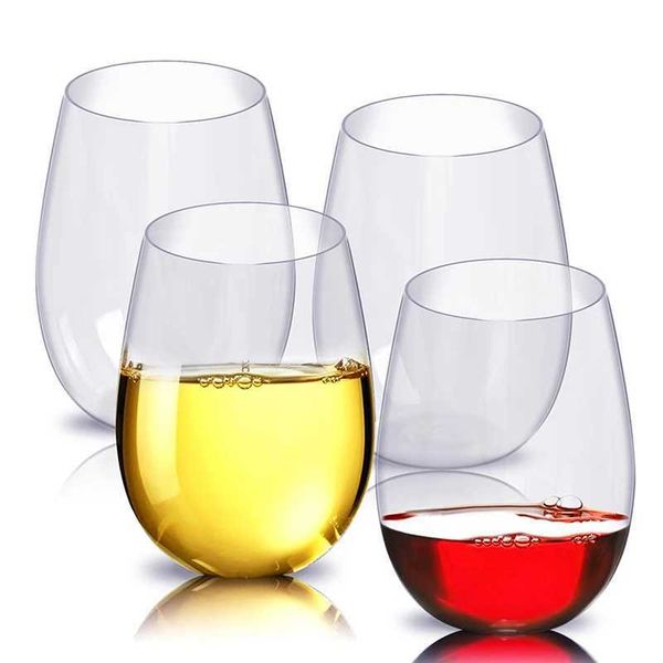 2-4pcs Wine Glass Shatterproof Plastic Wine Glass PET Red Wine Tumbler Glasses Cups Reusable Transparent Fruit Juice Beer Cup Y250118