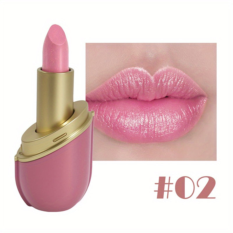 TEMU Glitter Lipstick - Long-lasting Shine & Glitter In Orange, Pink, Red, Nude - Perfect Day Gift Box, All Light Beige Tones, Glossy Finish, Long