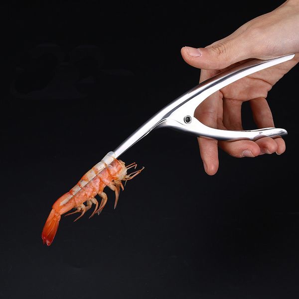 200pcs 304 Stainless Steel Shrimp Peeler Prawn Shrimp Deveiner Fishing Knife Lobster Shell Remover Peel Device Kitchen Seafood Tools