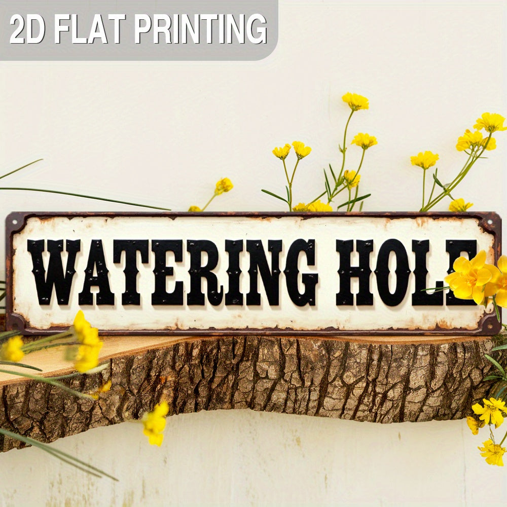 TEMU 2d Flat, 1pc Rustic Metal Sign - Wild West Vintage Wall Decor For Bar, Pub, For Man Cave, Restaurant - 3.9"x15.7" Durable Metal Art With