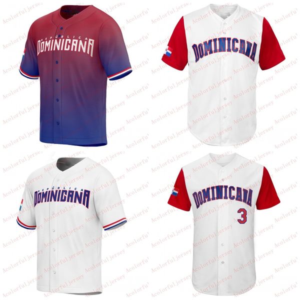 Baseball Jerseys 2023 Dominican Republic Baseball Jersey Manny Machado Juan Soto Julio Rodriguez Jeremy Pena Vladimir Guerrero JrR afaelD ev