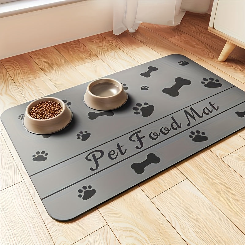 TEMU Quick-drying Pet Feeding Pad, Absorbent Pad, Anti-slip Quick-drying Rubber Pet Carpet Pad, Easy To Clean, Suitable For Food And Water Bowls,