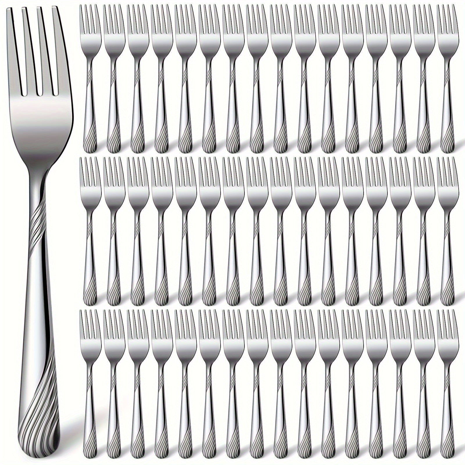 TEMU Pcs Forks Set 6.9 Steel Forks Silverware Flatware Salad Forks Table For Restaurant Eating Silverware Utensils