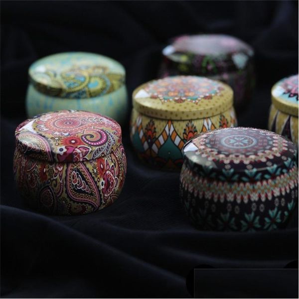 Other Kitchen Storage Organization Retro Flower Tea Case Creative Wedding Favor Classical Tin Candy Box Color Small Gifts Dhgarden Dhge8