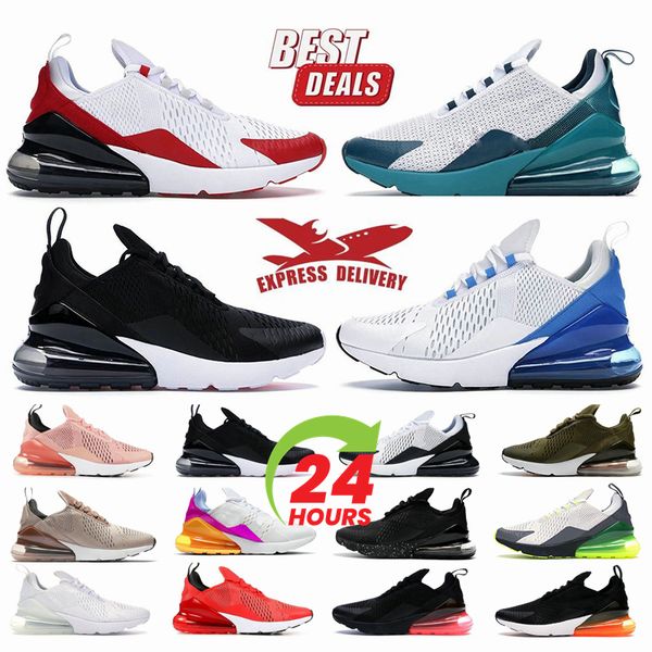 2025 Designer Sports 270 270s Running Shoes Mulheres Triple White 27c Mens treinadores planos tênis esportes ao ar livre