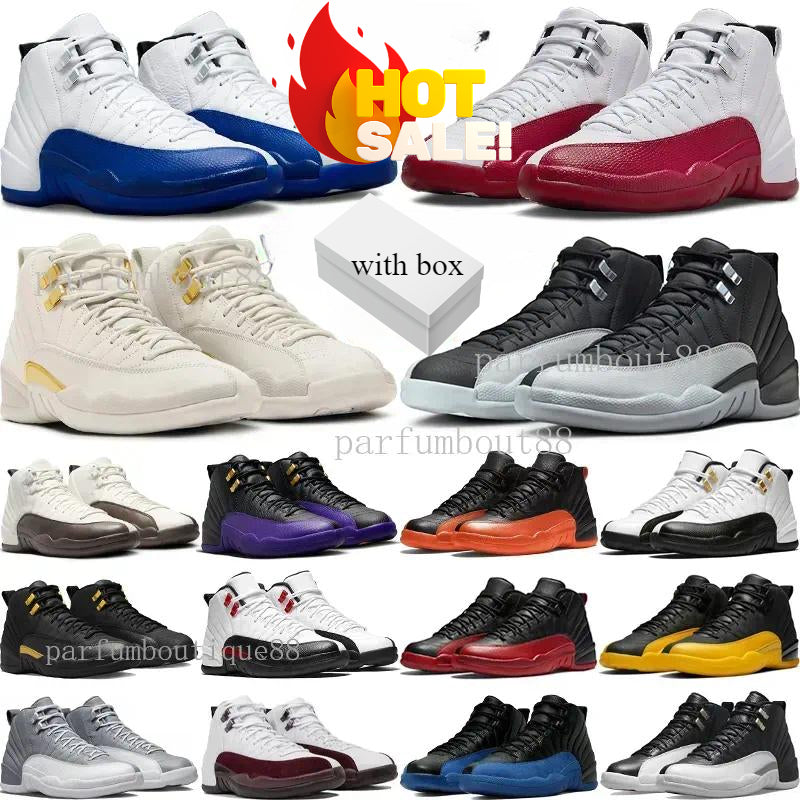 Top Designer Shoes 12S Mens Basketball Shoes Red Taxi Playoffs Fieled Purple Brilliant Orange Wolf Grey Flu Game Royalty Sports Sneakerswith Box