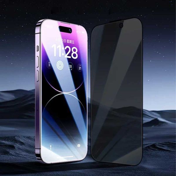 28 anti glare screen protector for iPhone 15-16-Plus-Pro-Max phones privacy and anti peeping tempered glass front film O250116