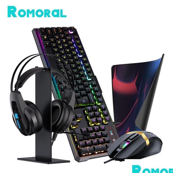 Keyboard Mouse Combos Usb Gaming And Set nical Breathable Light 3D Surround Headset 5In1 Gamer For Drop Delivery Computers Networ Otxio