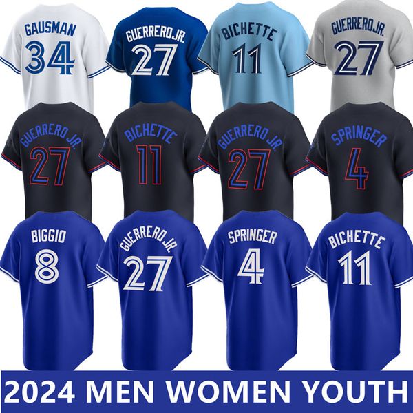 2024 Baseball Jerseys Vladimir Guerrero Jr. City Connect Bo Bichette George Springer Justin Turner Alejandro Kirk Jose Berrios Gausman Kevin