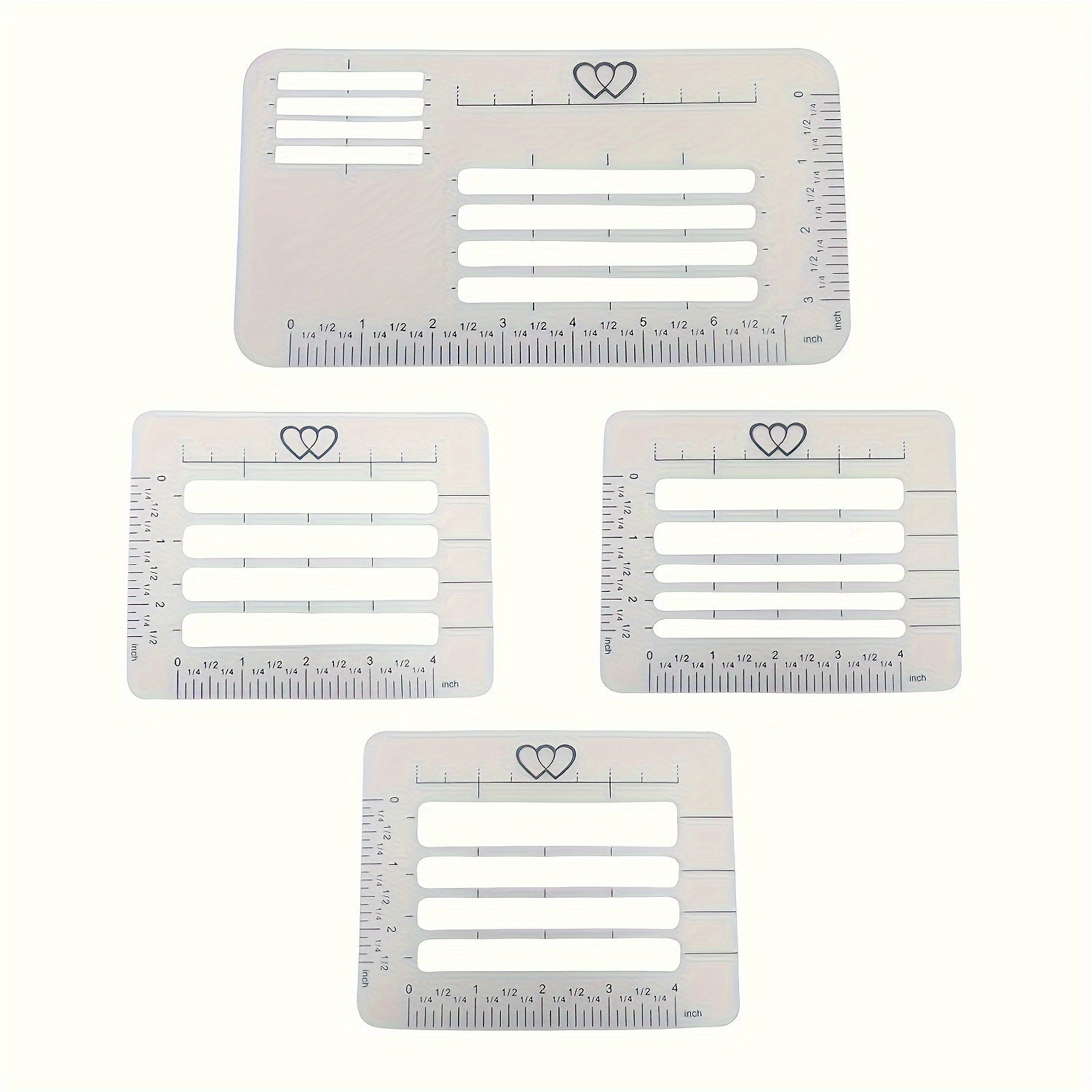 TEMU 4pcs Envelope Addressing Guide Stencil, Templates Ruler Guide Straight Line Thank You Card For Day Valentine's Day Scrapbooking Template Journal