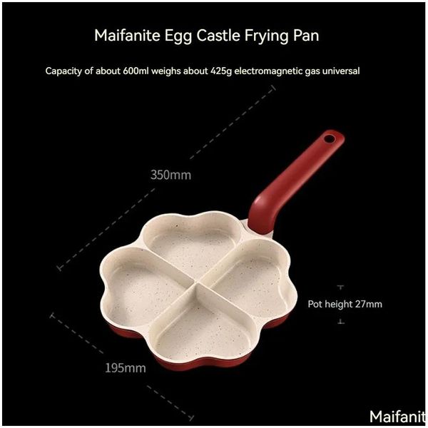 HT Fried Pans Egg Pan Stone Poached Ware Small Non-stick Love Breakfast Burger Cake Drop Delivery Home Garden Kitchen Dining Bar Cookware Ot